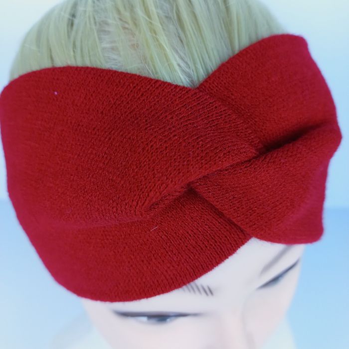 Czerwona opaska na głowę turban, twist.