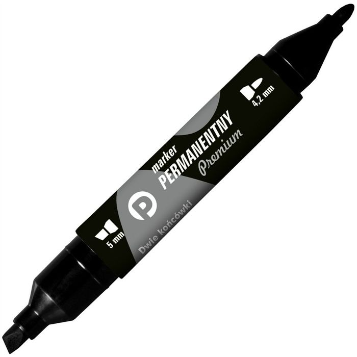 Marker Permanentny Premium Tetis 2 Końcówki Czarny Tetis