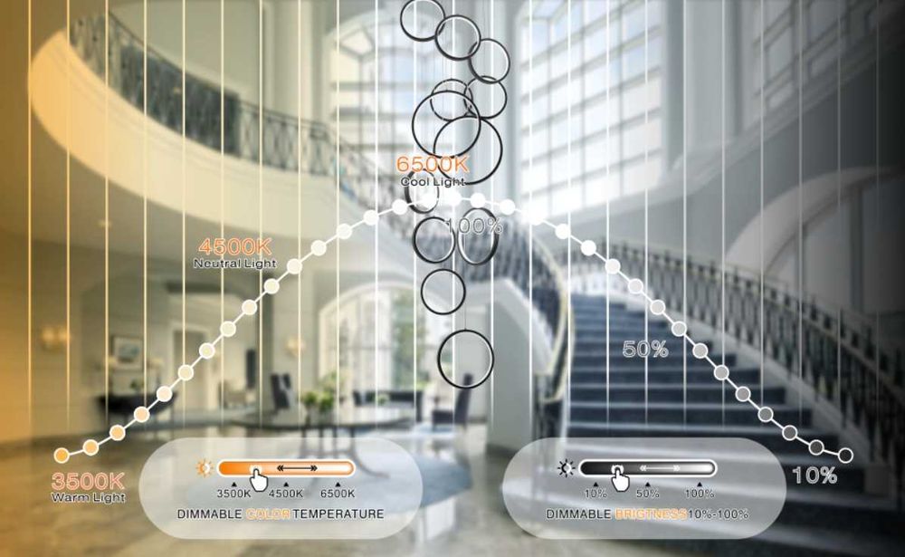 Lampa wisząca LED 12 kół Czarna NR.EO41