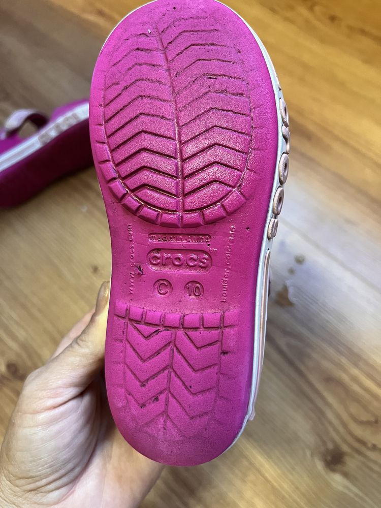 Crocs C10 босоніжки босоножки кроксы 16,5 см розовые рожеві резинові