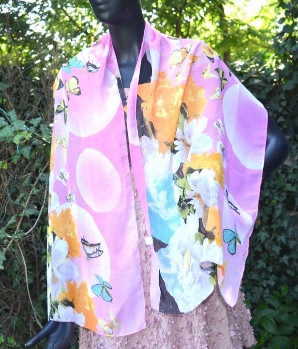 Шелковый шарф палантин парео платок #1