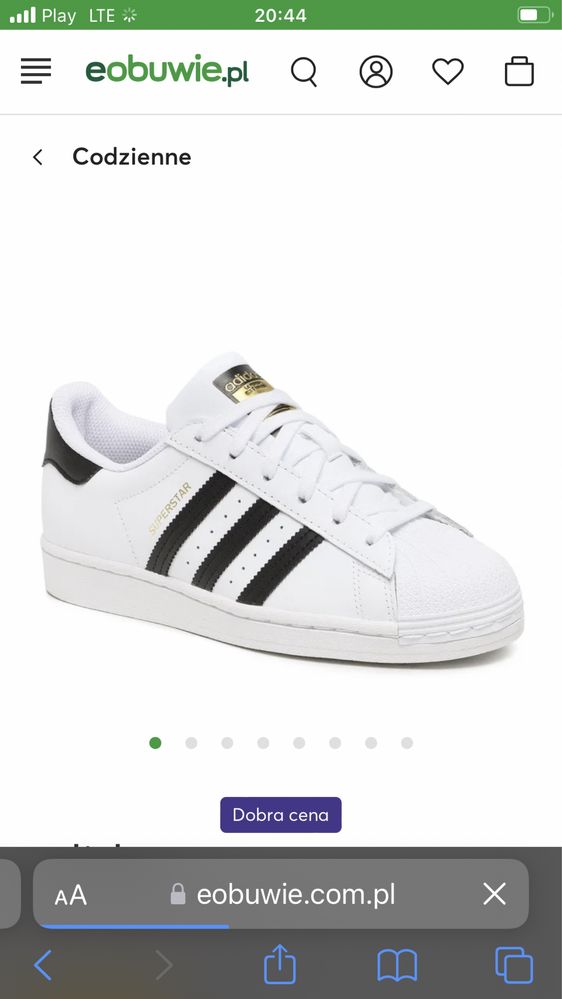 Sneakersy niskie Adidas SuperStar r.45/1,3/ 29,4