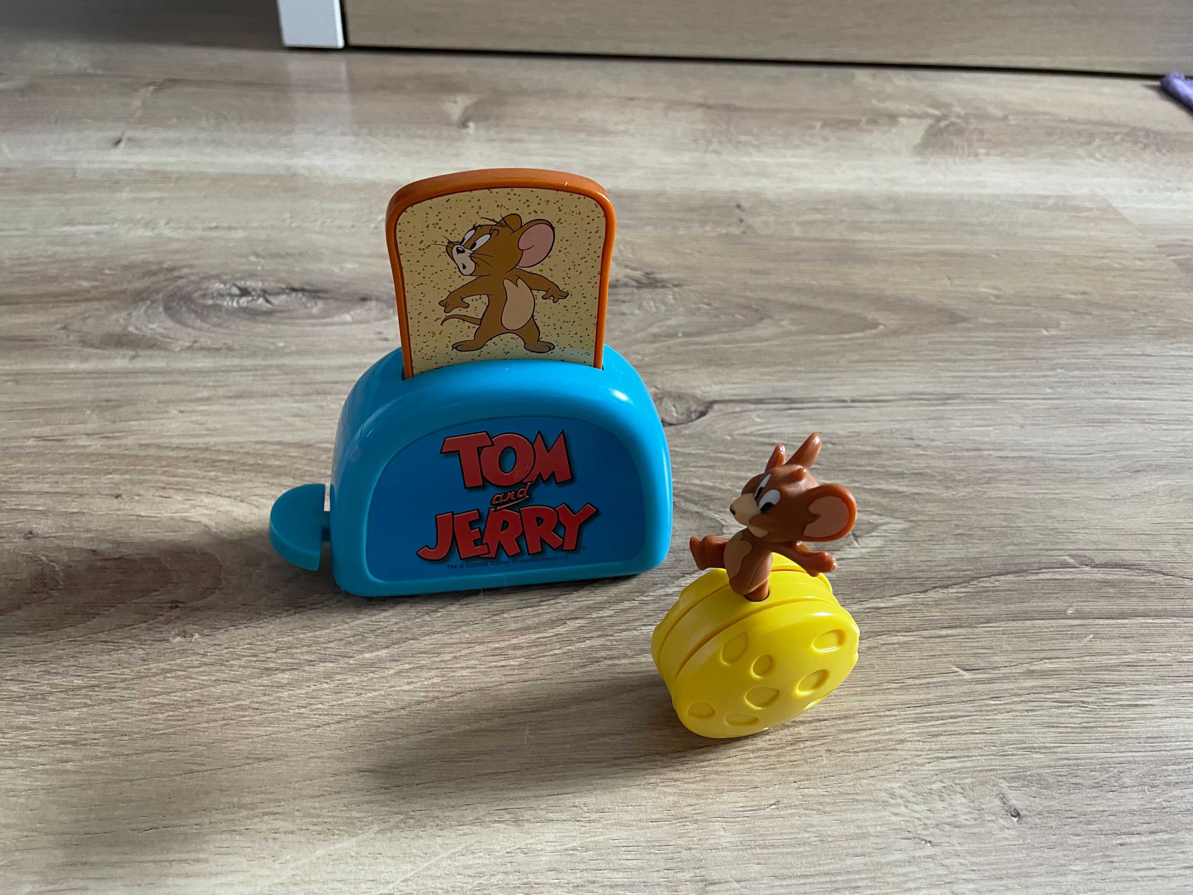 Figurki Tom & Jerry myszka na serze oraz niebieski toster kolekcja