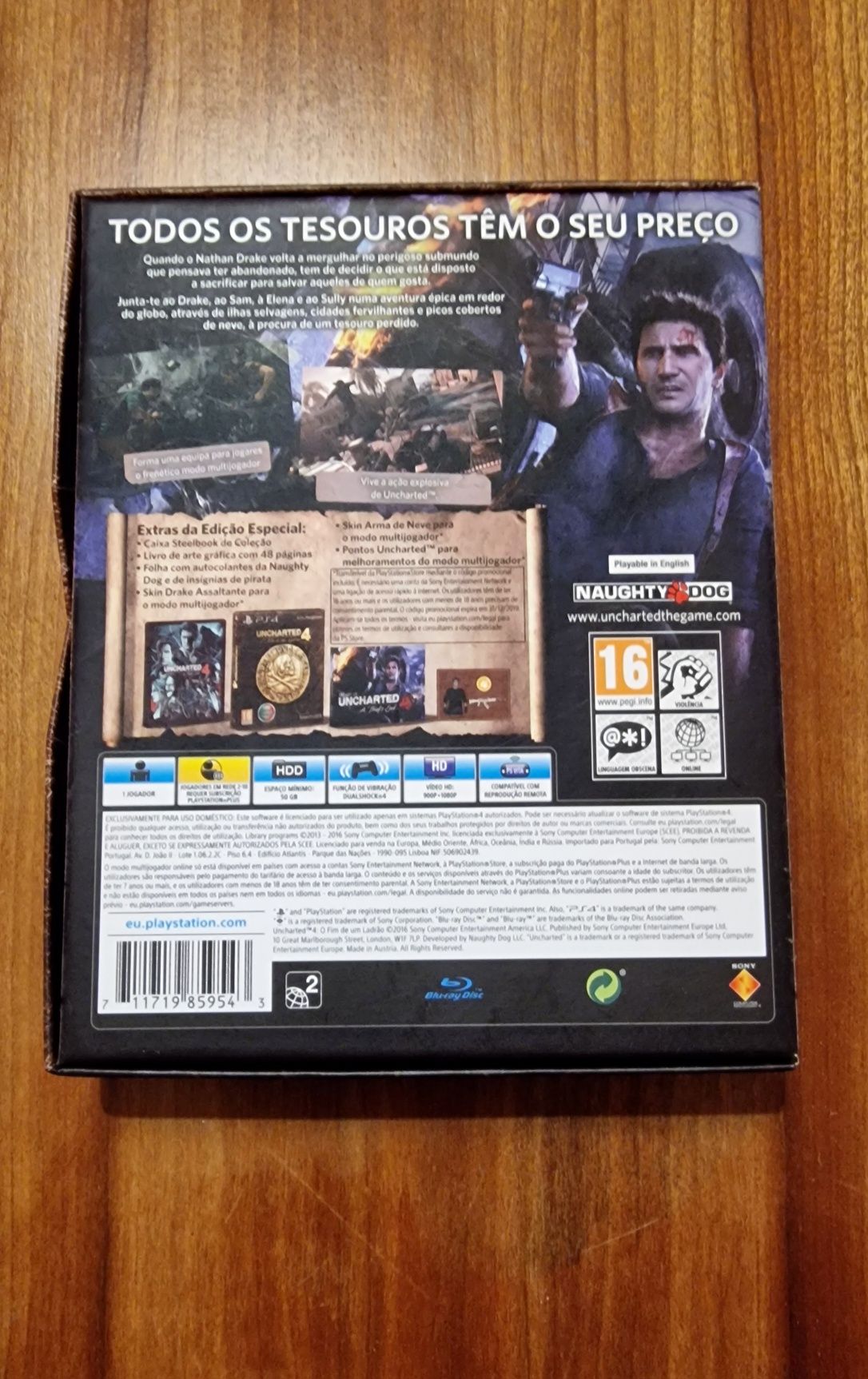 Jogo ps4 UNCHARTED 4: O Fim de um Ladrão. Edição especial limitada