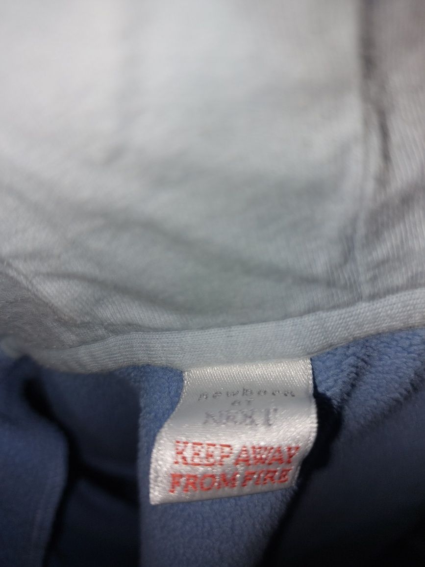 Bluza zapinana niebieska kaptur z uszami Newborn Next