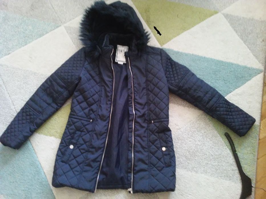 kurtka granatowa  F&F na 12/13 lat 152/158cm WYMIARY!