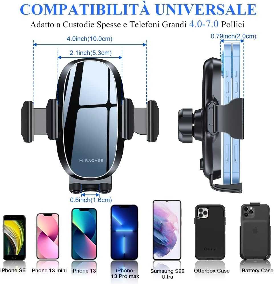 Miracase 23L28 uchwyt wysuwany samochodowy 4-7" iPhone Samsung