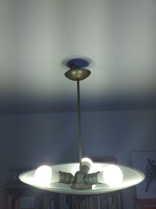 Szklana lampa wisząca parasol PRL lata 60