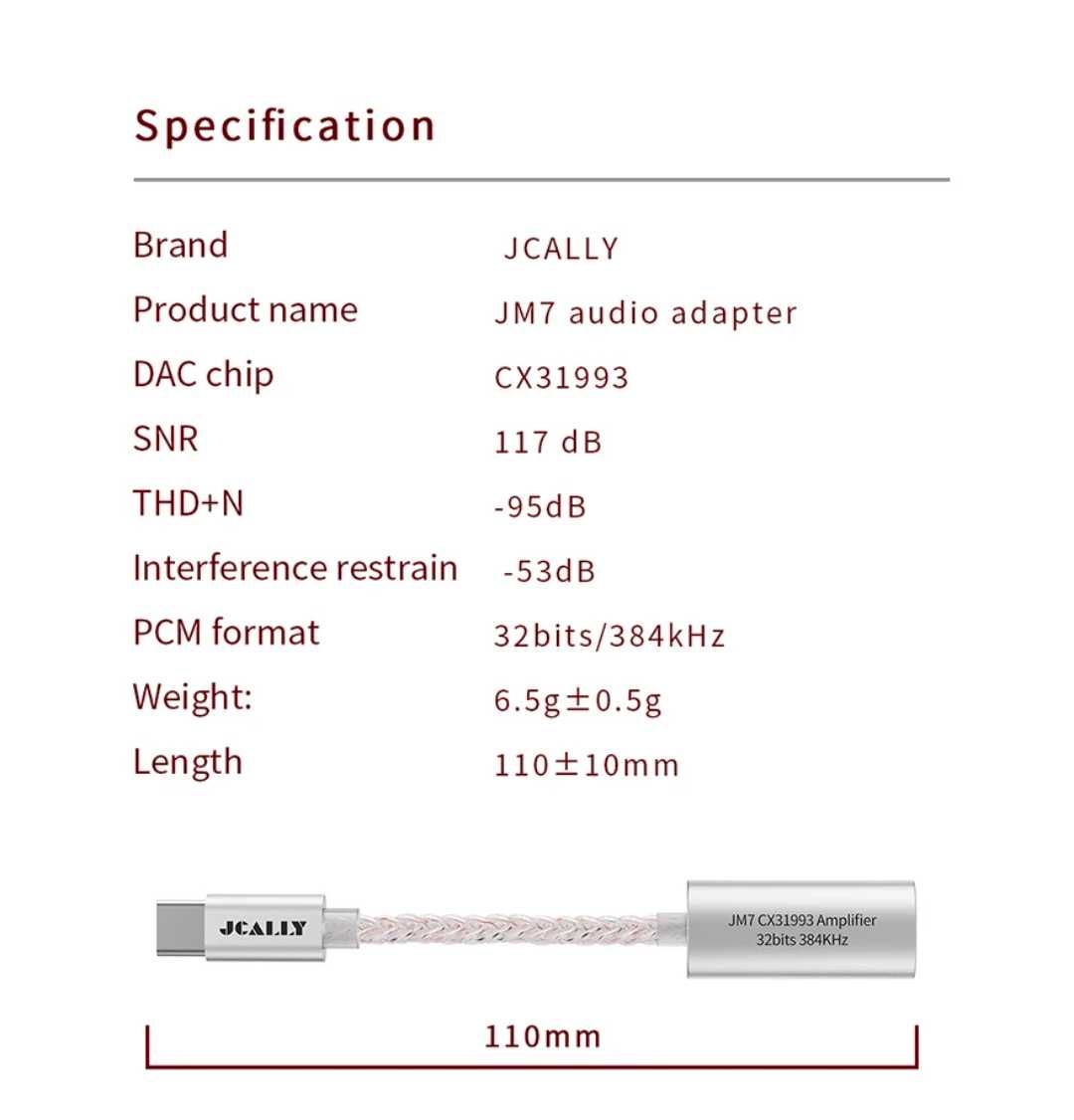 JCALLY JMJ7 Dac/Amp USB C-3.5mm