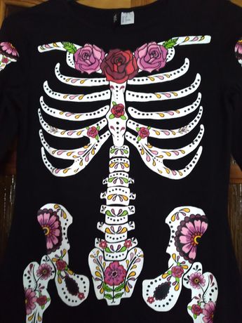 Платье (хлопок) скелет кости Halloween розмір S, Divided H&M, зріст 16
