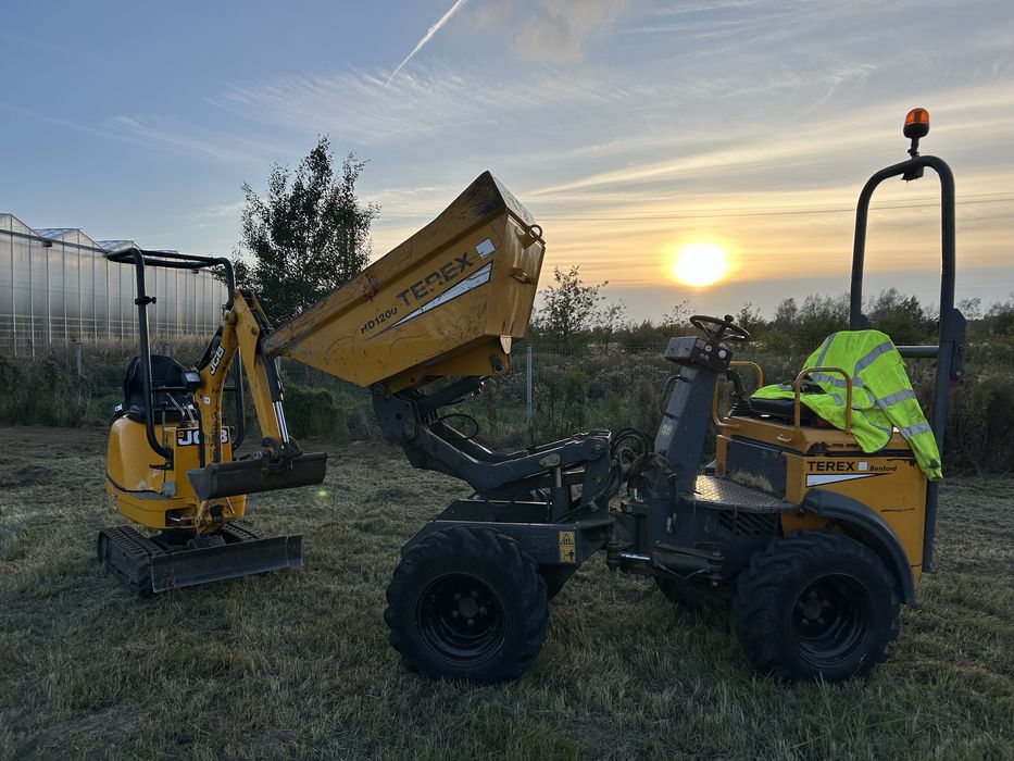 Koparka Jcb 8008+ wozidlo Terex HD1200  komplet gotowy do pracy