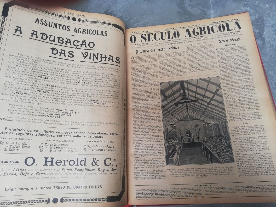 Livro O Século Agrícola, 1913. 1914