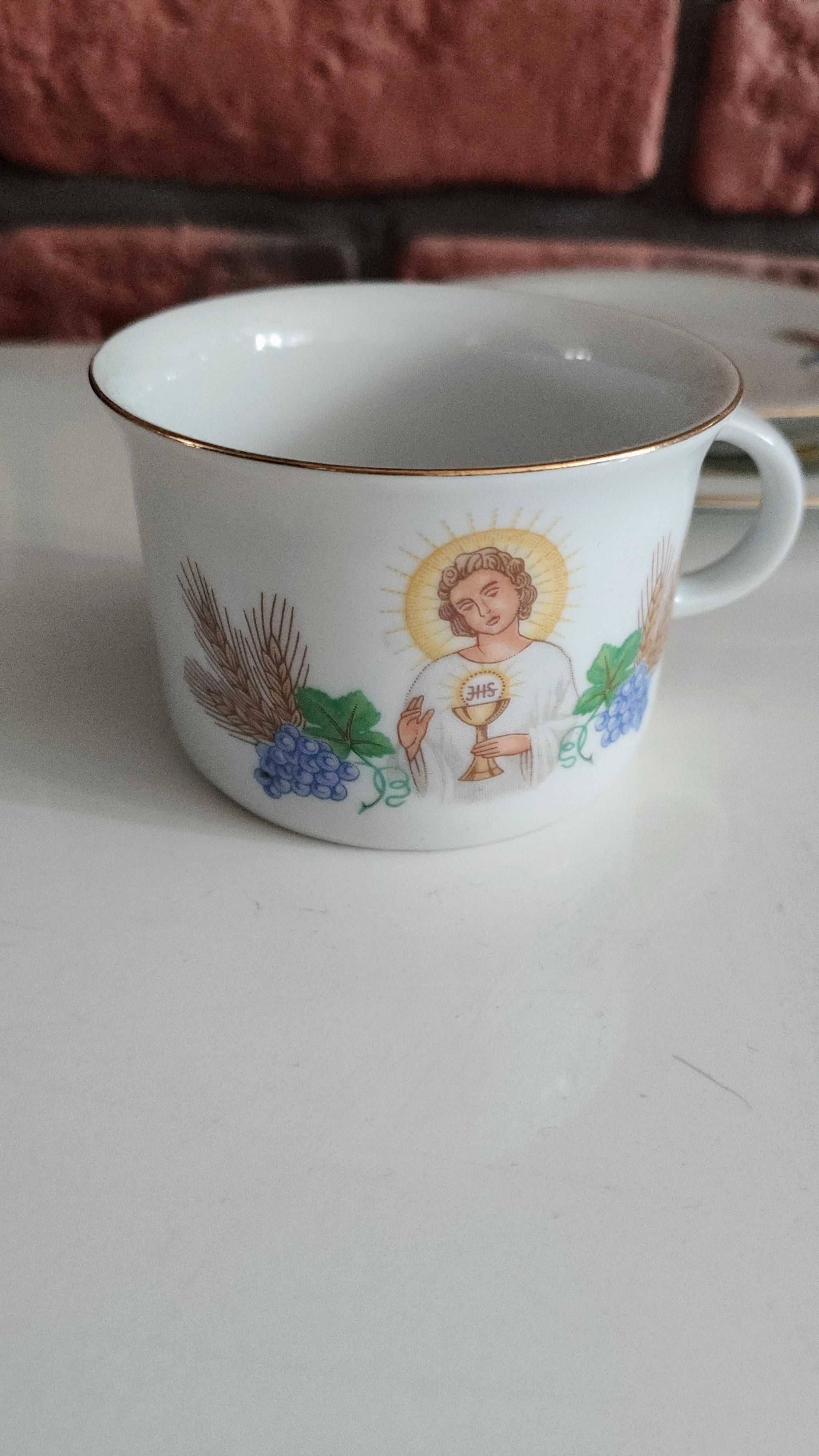 3—części, porcelana Wawel, komplet I Komunia Św. *pamiątka×