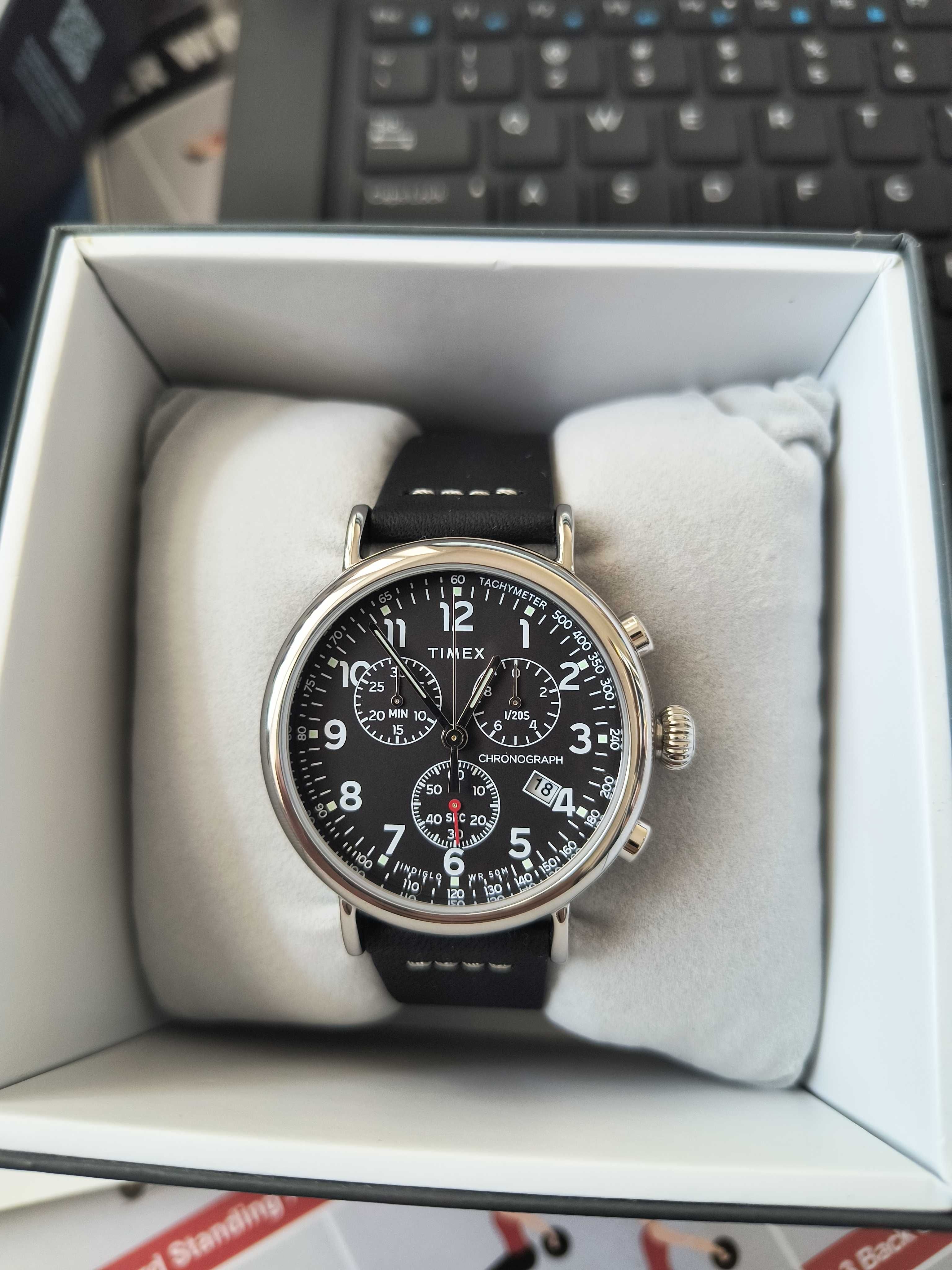 Часы Timex Chronograph 41mm Tw2T69100VQ с подсветкой Indiglo