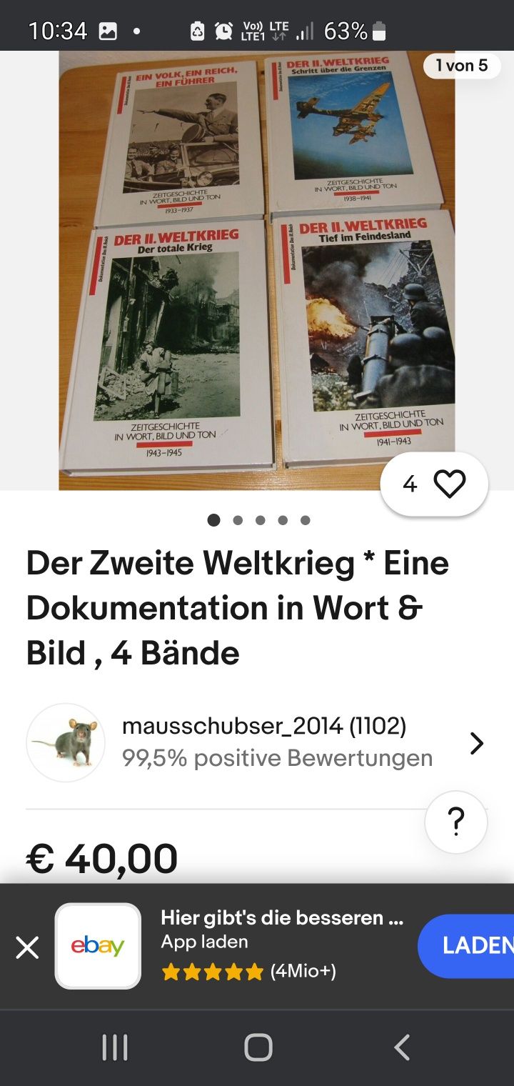 Album  Historia współczesna w słowach II wojna światowa 4 tomy unikat