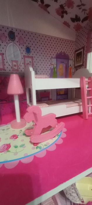 Duży domek drewniany dla lalek barbie