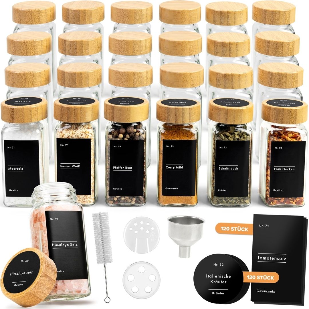 EDELHAUS Zestaw słoików na przyprawy 120ml 24szt