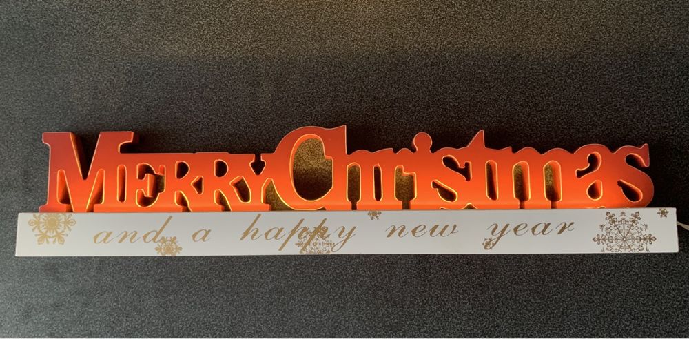 Dekoracja LED Markslojd święta Boże Narodzenie napis Merry Christmas