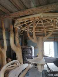 Drzewo bale altana słupy podpory drewniane