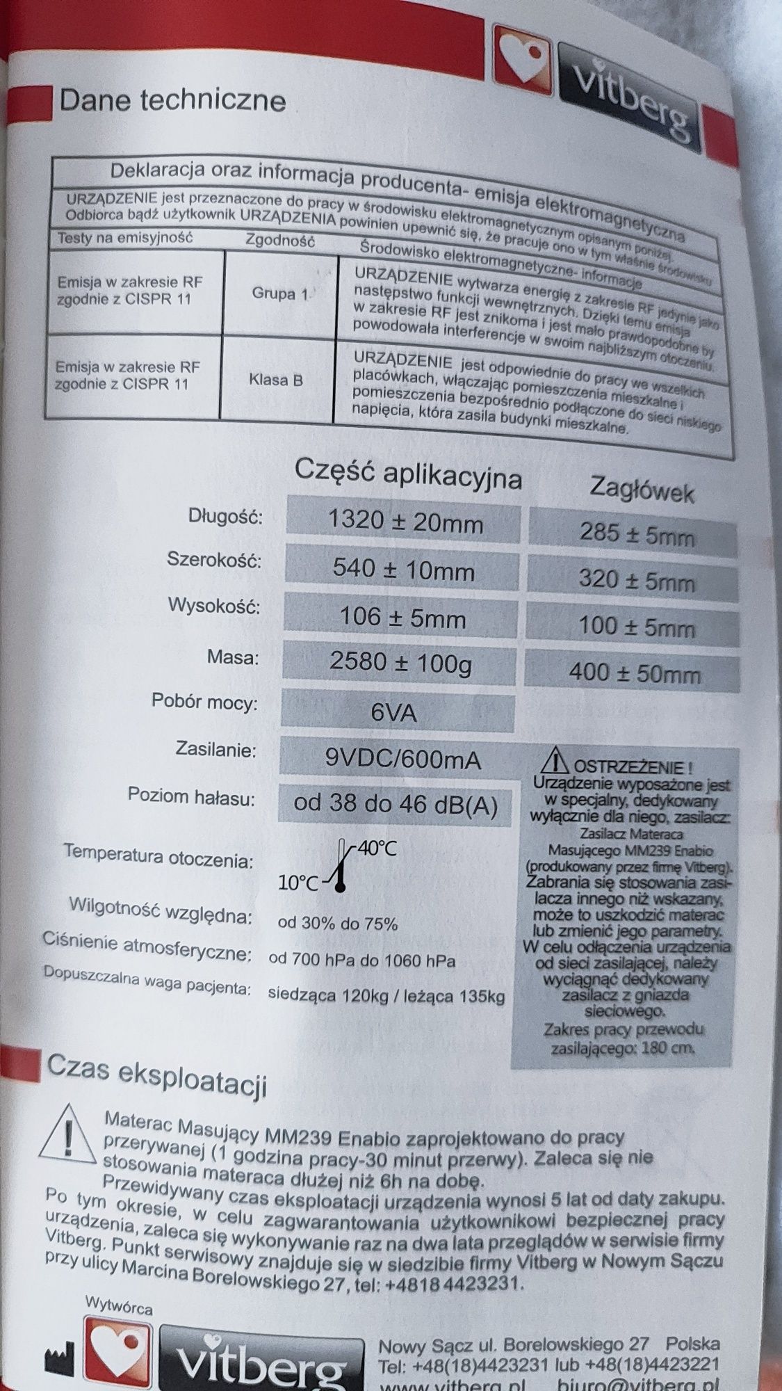 Materac masujący enabio