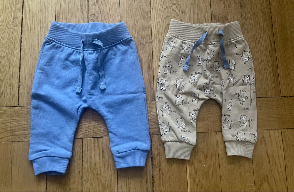 Zestaw 2 sztuki spodenek spodenki 56 noworodek w misie niebieskie