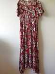 vestido comprido vermelho as flores
