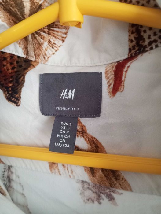 H&M koszula męska w muszle S wiskoza