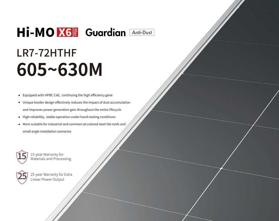 Módulo LONGi 610W Hi-MOX6 Max LR7-72HTHF