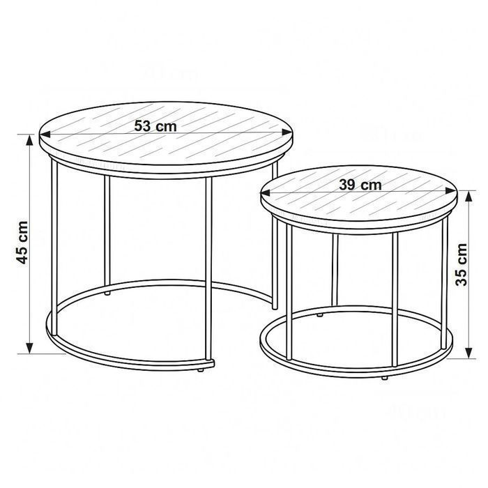 NOWY Stolik Kawowy Okrągły Ława Rozkładana Do Salonu Czarny Drewniany