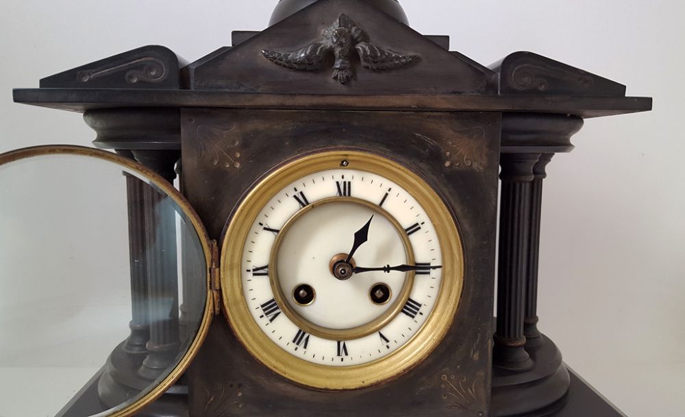 Zegar w obudowie z marmuru - mechanizm 8 dniowy z biciem - 1916 rok