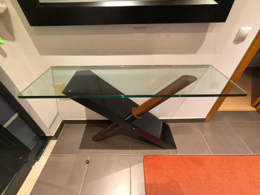 Mesa Entrada Madeira e Vidro