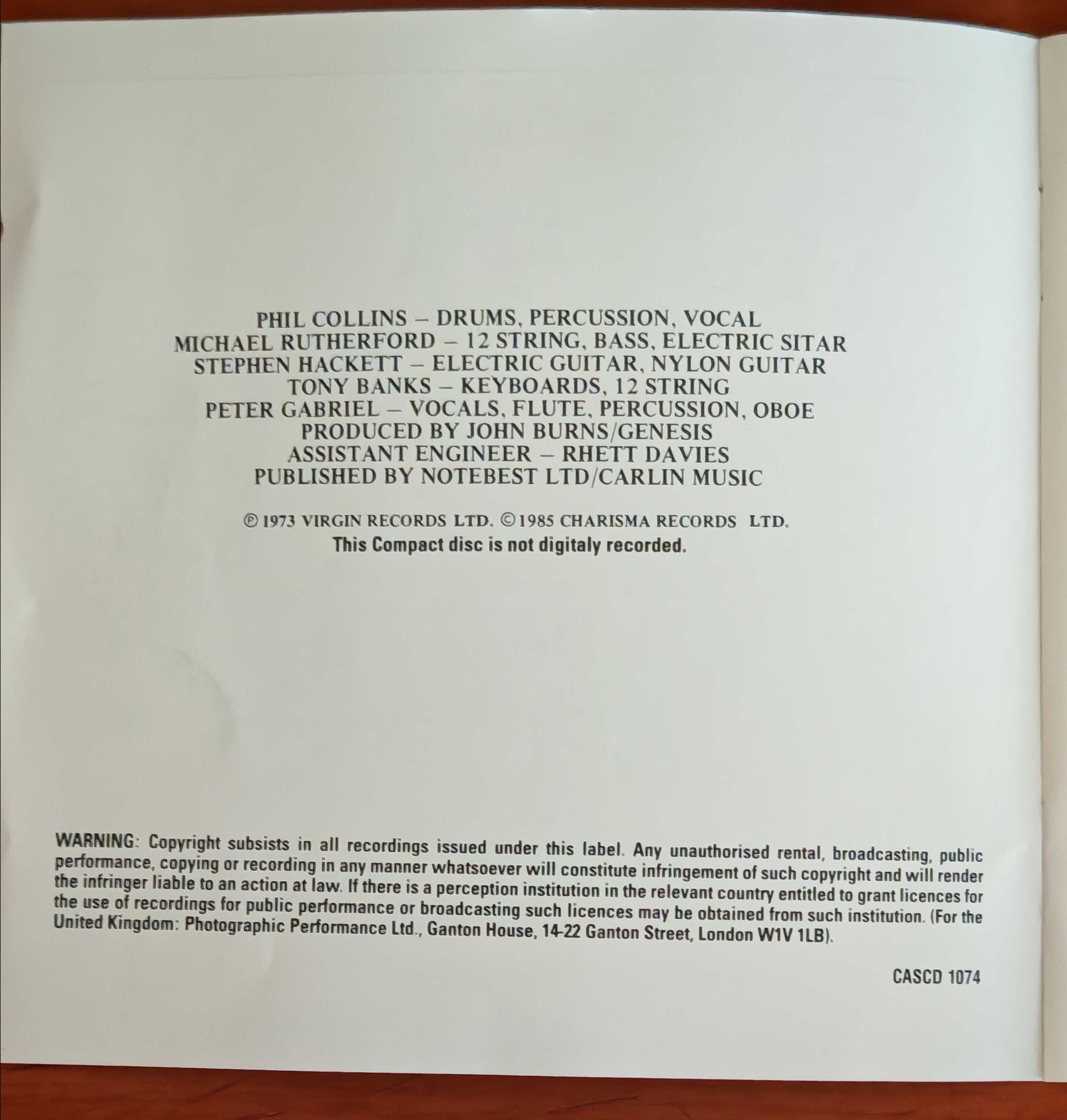 Cd original dos Genesis