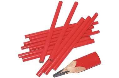 Ołówki stolarskie 180 mm zestaw 12szt. CZERWONE