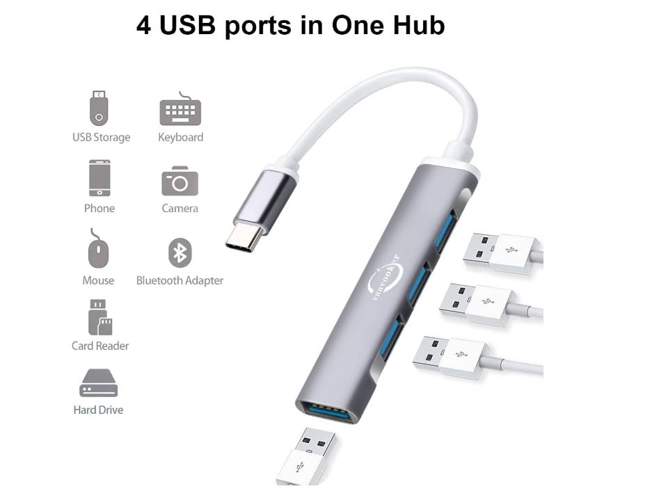 vunvooker 4w1 mini hub usb c z adapterem usb