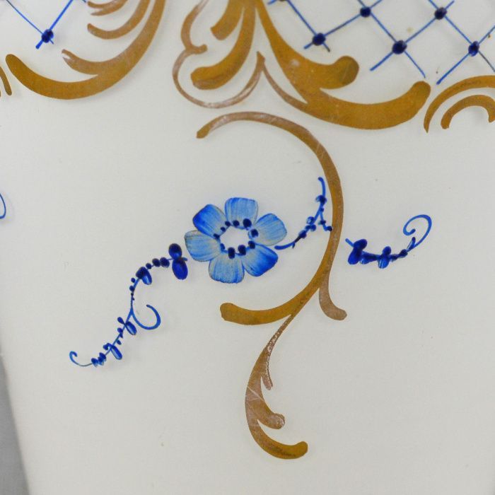Copo / Jarra em vidro Opalino pintado à mão