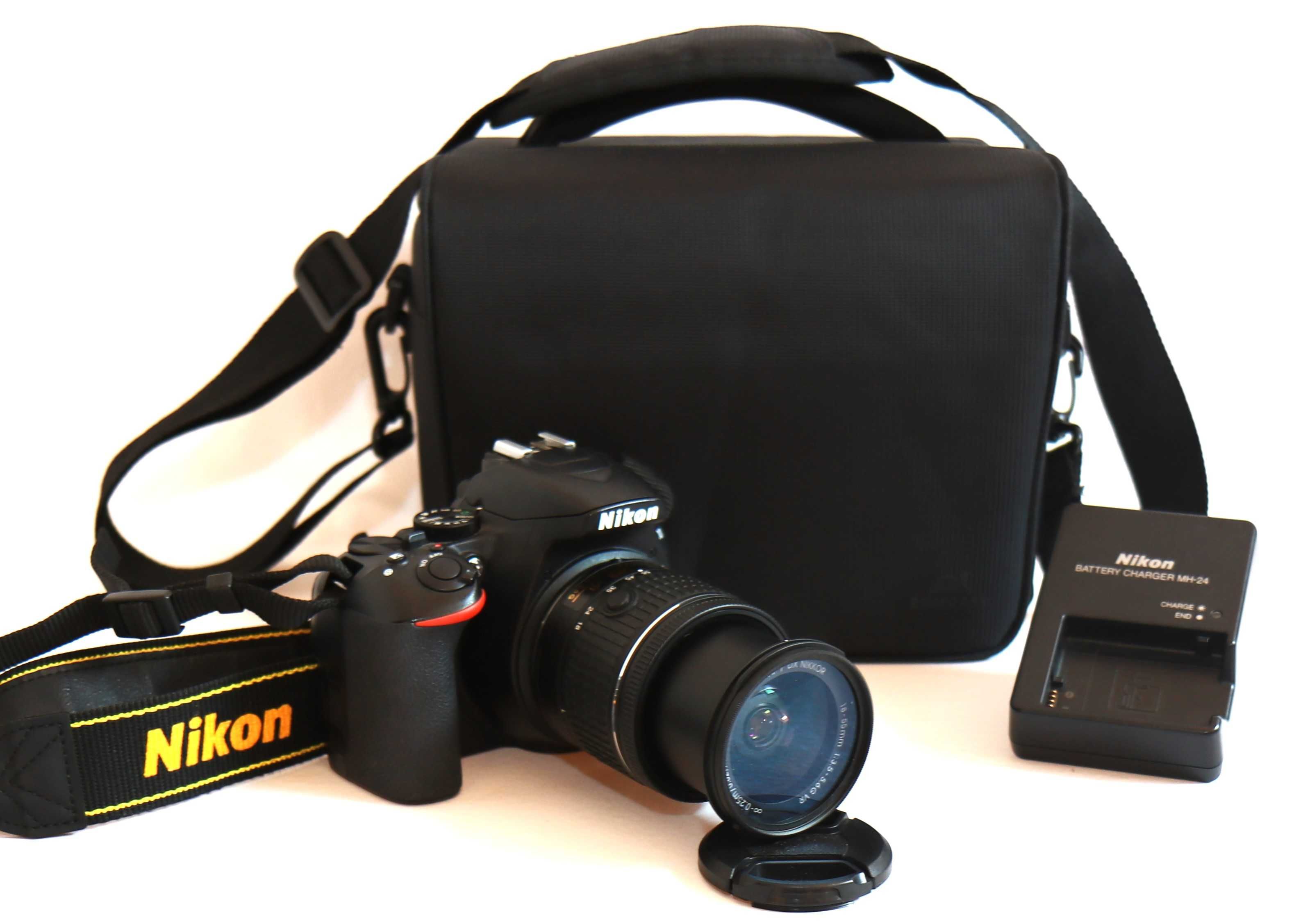 Nikon D3500 com lente Nikon 18-55mm máquina fotográfica digital reflex