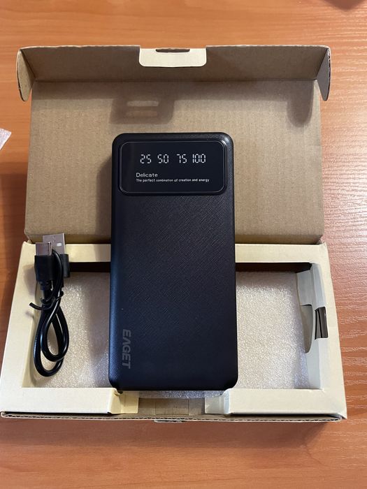Павербанк EAGET 10000 mAh • Новий • LED-дисплей • 2 USB • З коробкою