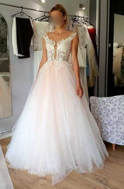 Suknia ślubna wysoka kobieta niepowtarzalna sukienka r38 36 40