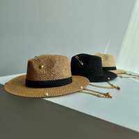 Літній плетений капелюх Федора з ланцюгом та шпилькою ONELOVE