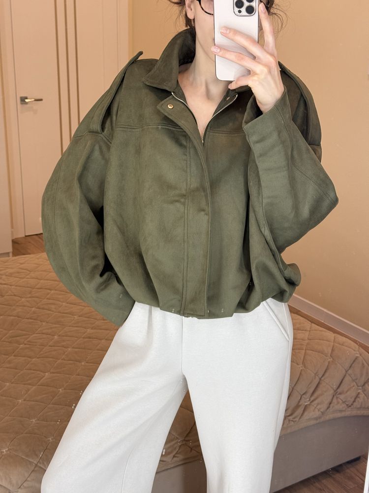 Трендовий замшевий бомбер куртка Zara 4344/155/533
