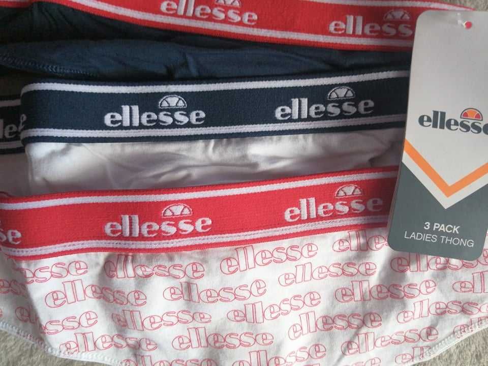 ELLESSE 3 x Thong Nowe Stringi Majtki Damskie Roz M Oryginalne 100%