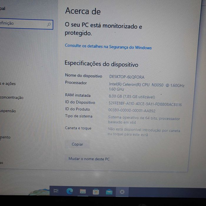 motherboard HP 15-ac128np processador N3050, testada sem anomalia