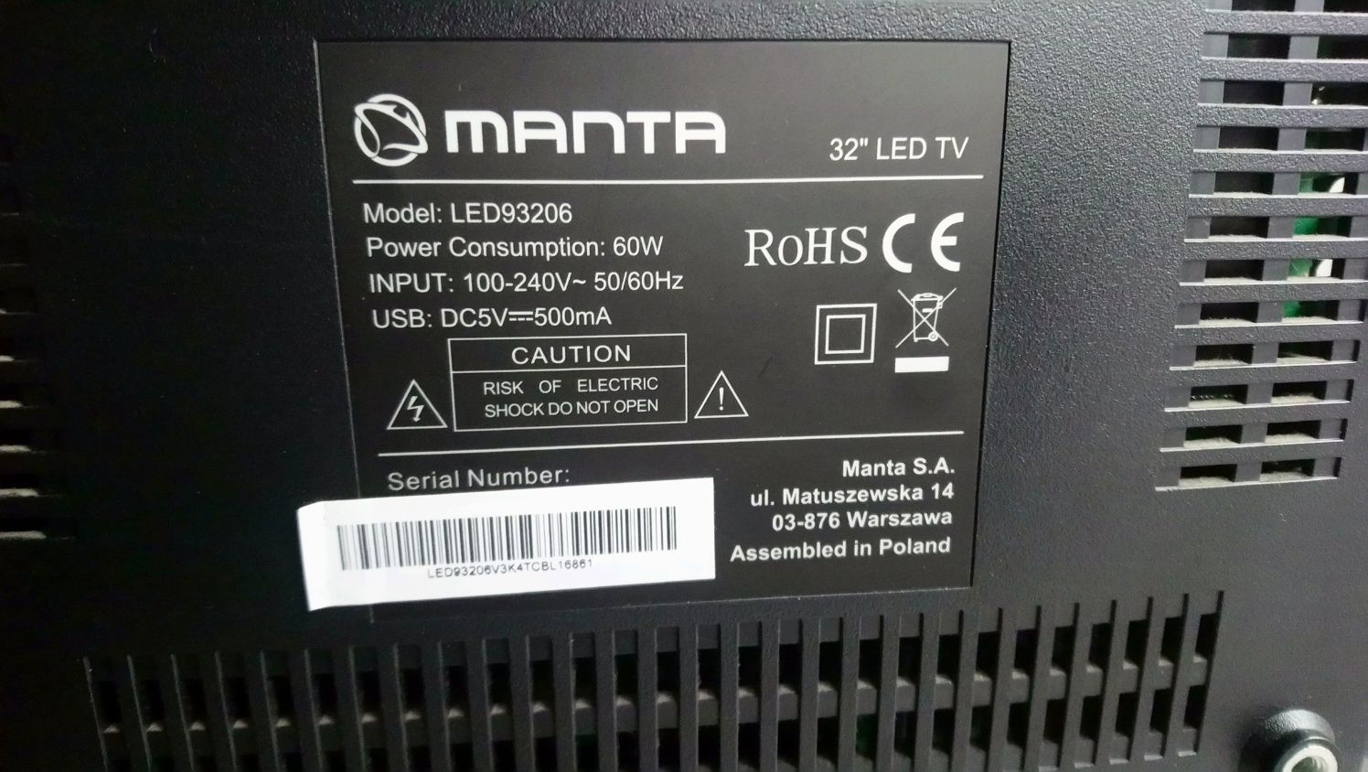 Telewizor Led 32 skymaster-manta