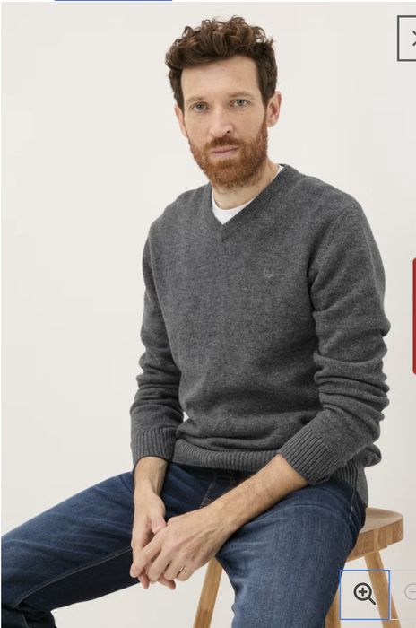 Джемпер Lincoln Grey из овечьей шерсти с V-образным вырезом