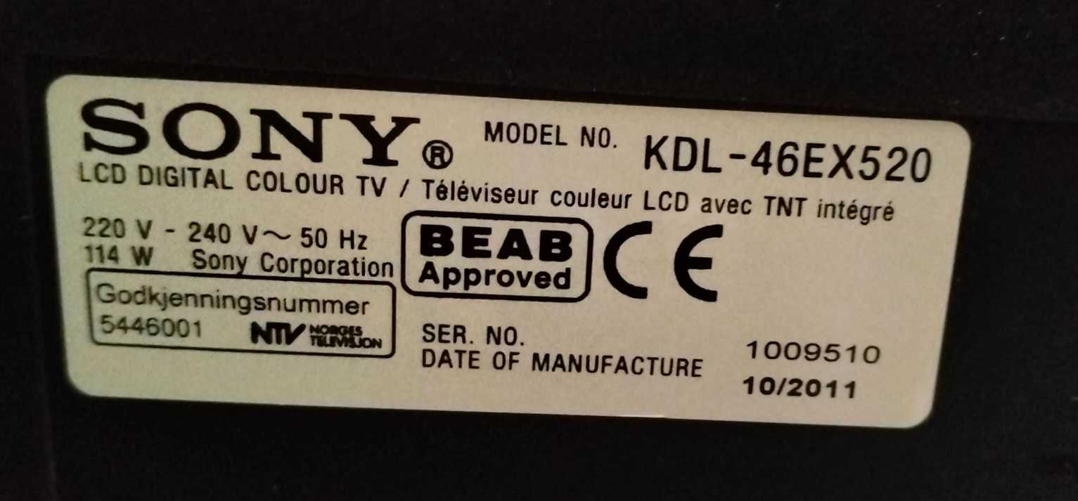 Sony Bravia KDL-46EX520 plus dekoder DVBT2 46 cali kabel HDMI