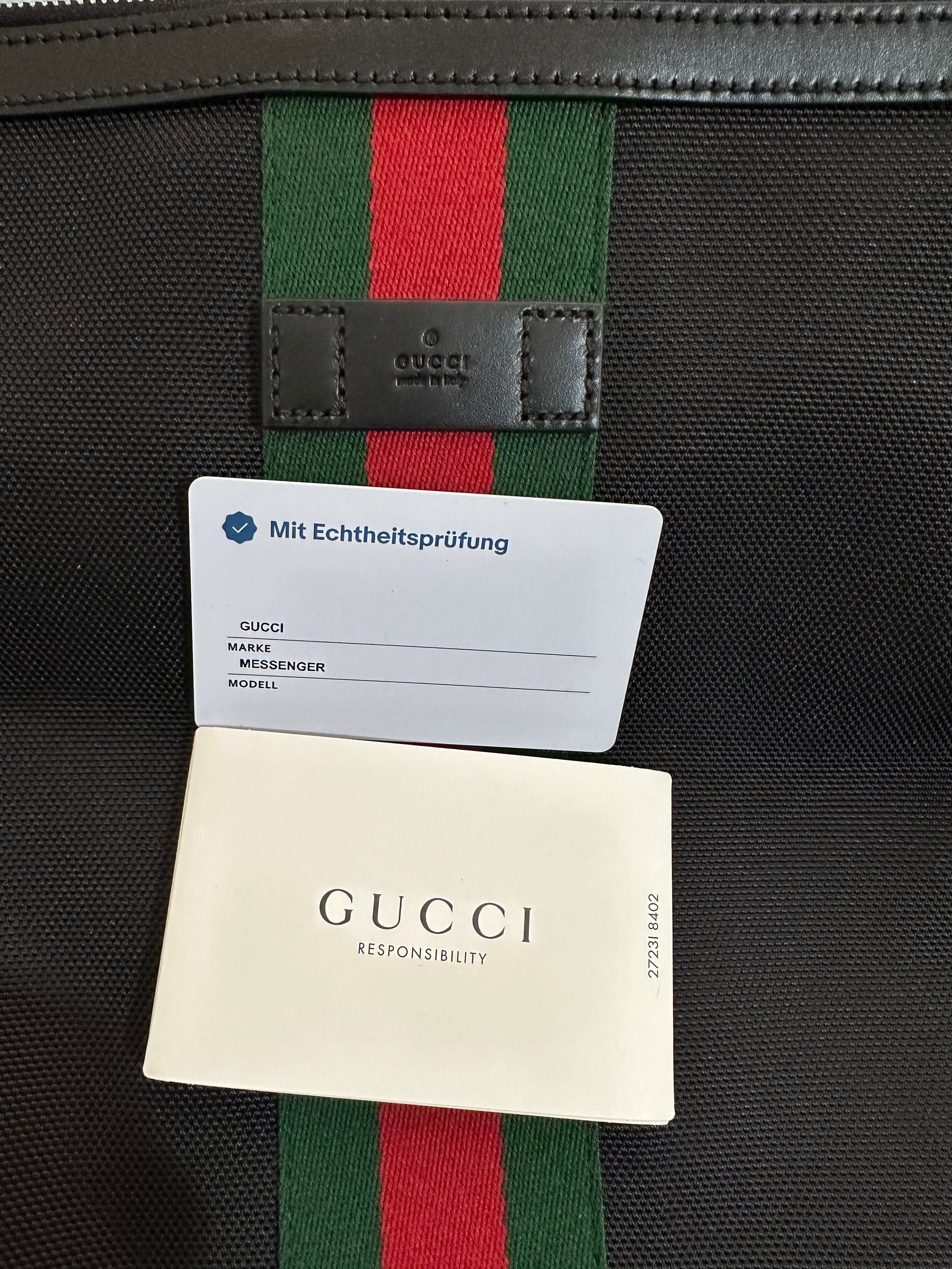 Сумка чоловіча GUCCI Gucci Black Canvas Web Techno Messenger Bag