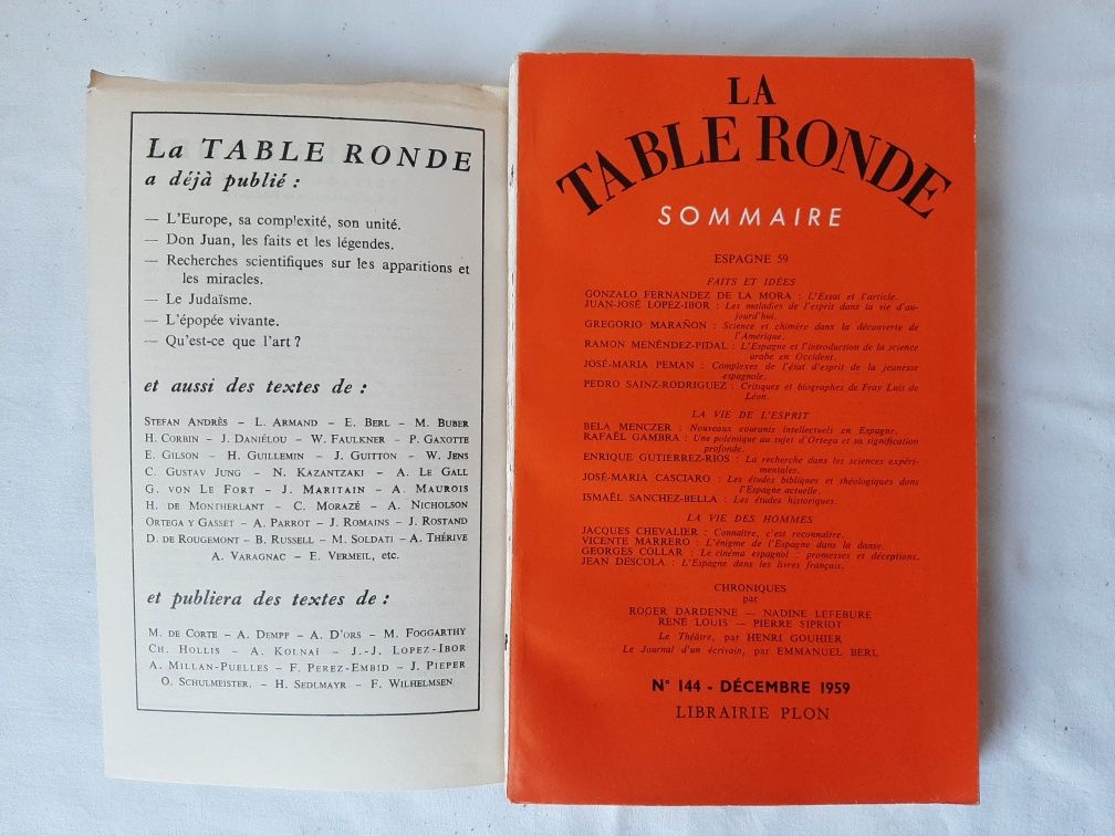 26 revistas antigas "La Table Ronde"