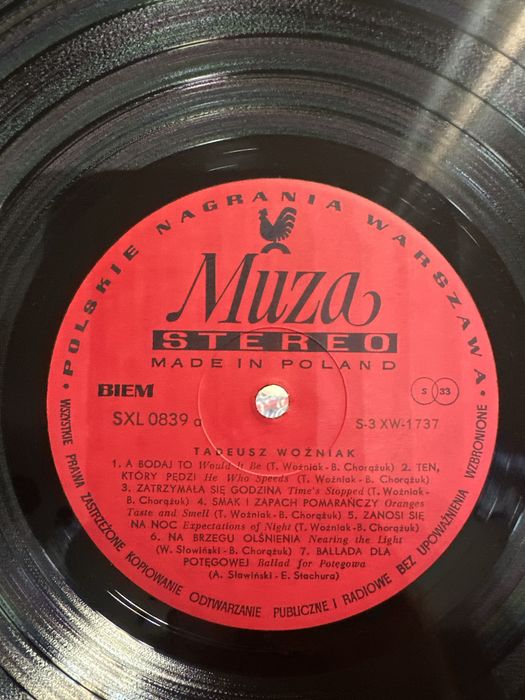 Tadeusz Woźniak 1972 Polskie Nagrania Muza winyl