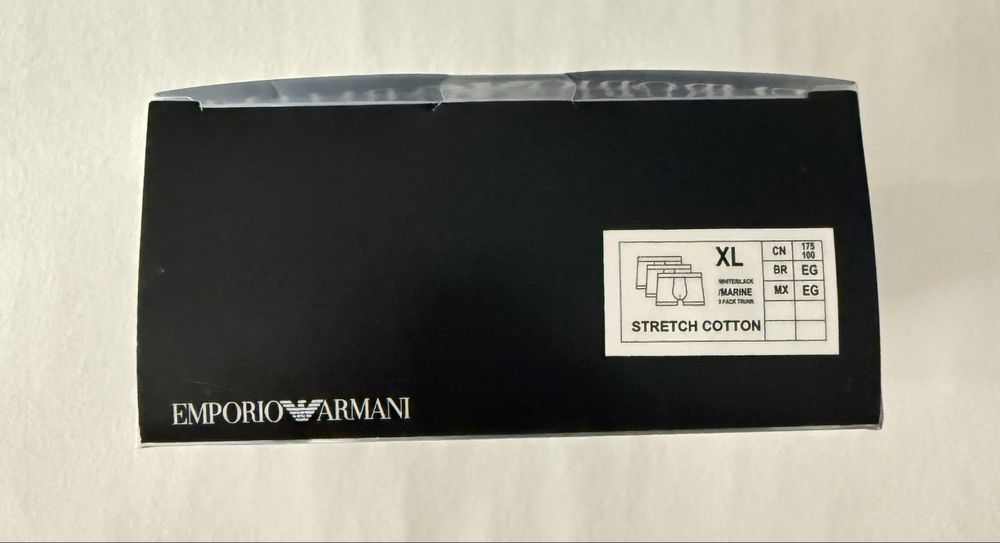 Majtki bokserki Stretch Cotton Emporio Armani 3 pack XL białe granat c