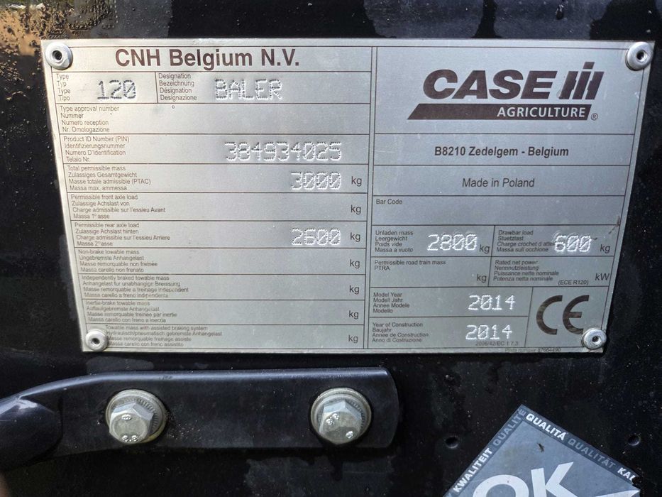 Prasa Case RB344, Kverneland VD100 4 skibowy